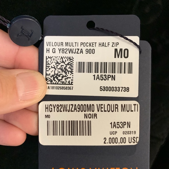 Louis Vuitton/Virgil Abloh Velour Half Zip size Medium - Picture 5 of 10